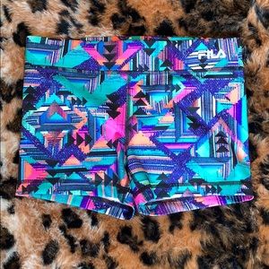 Women’s patterned Fila running shorts
